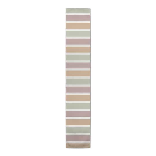 72&#x22; Soft Neutral Stripes Cotton Twill Table Runner